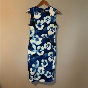 Blue Floral Calvin Klein Dress